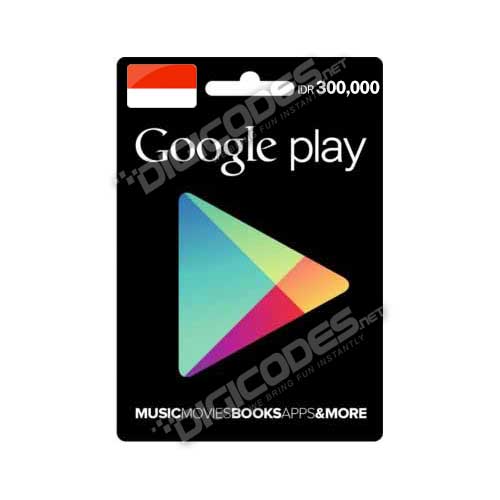 Jual Google Play Gift Card Indonesia IDR300,000 (AutoCodes 