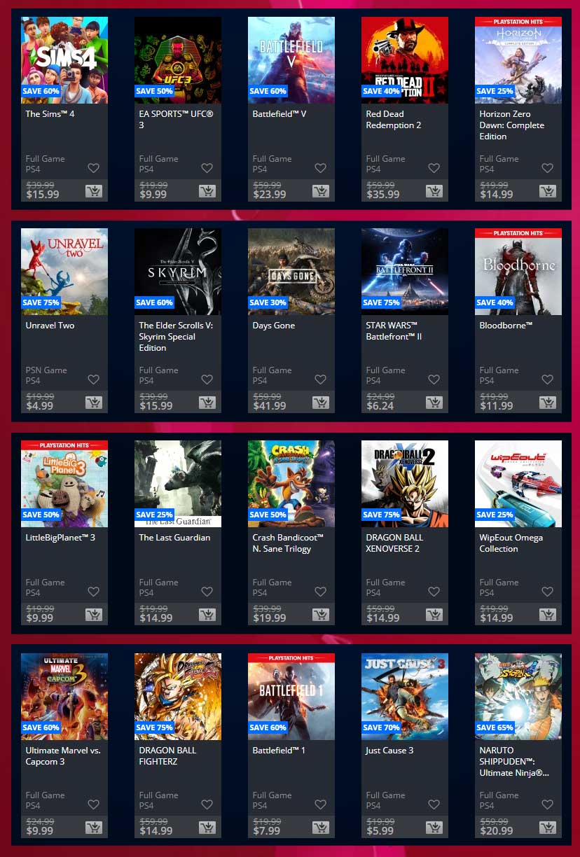 PlayStation Store Games of the Generation Sale 80% off - 09 Okt 2019