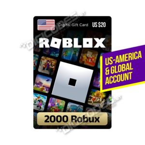 Roblox Gift Card US $20 - 2000 Robux - US Account & Global (AutoCodes)