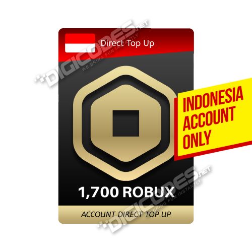 Beli Robux Roblox - 1700 Robux - Indonesia Account - Murah