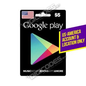 Google Play Gift Card US $5 - ONLY for US Account and Location (Digital Codes)