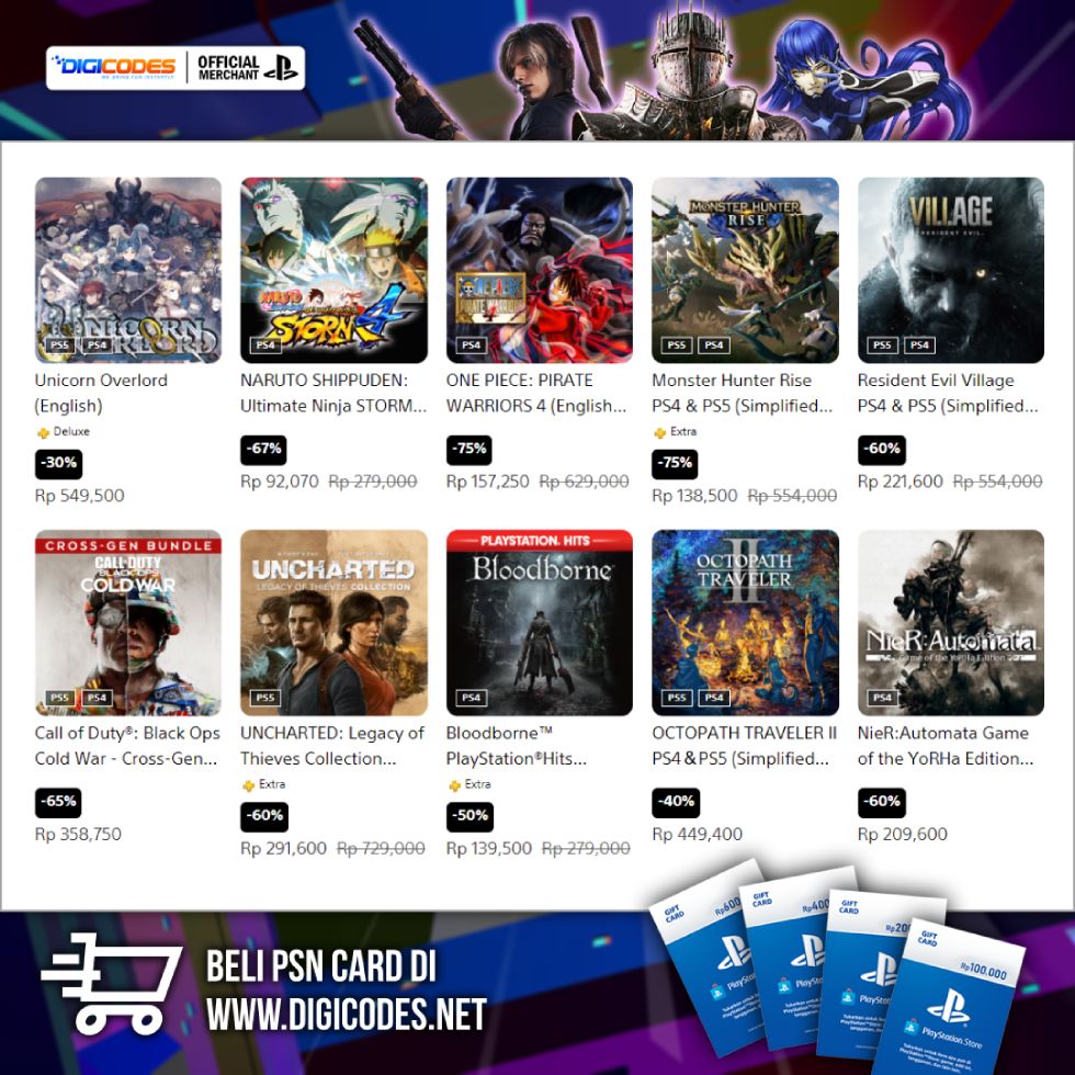 PlayStation Store - Monster Hunter Rise 75% off - Beli PSN Card / PSN Wallet Sekarang!