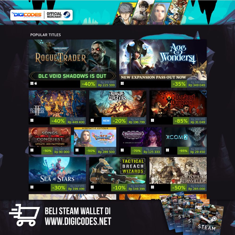 Steam Sale - Dragon Quest XI S - 50% off - Beli Steam Wallet Sekarang!